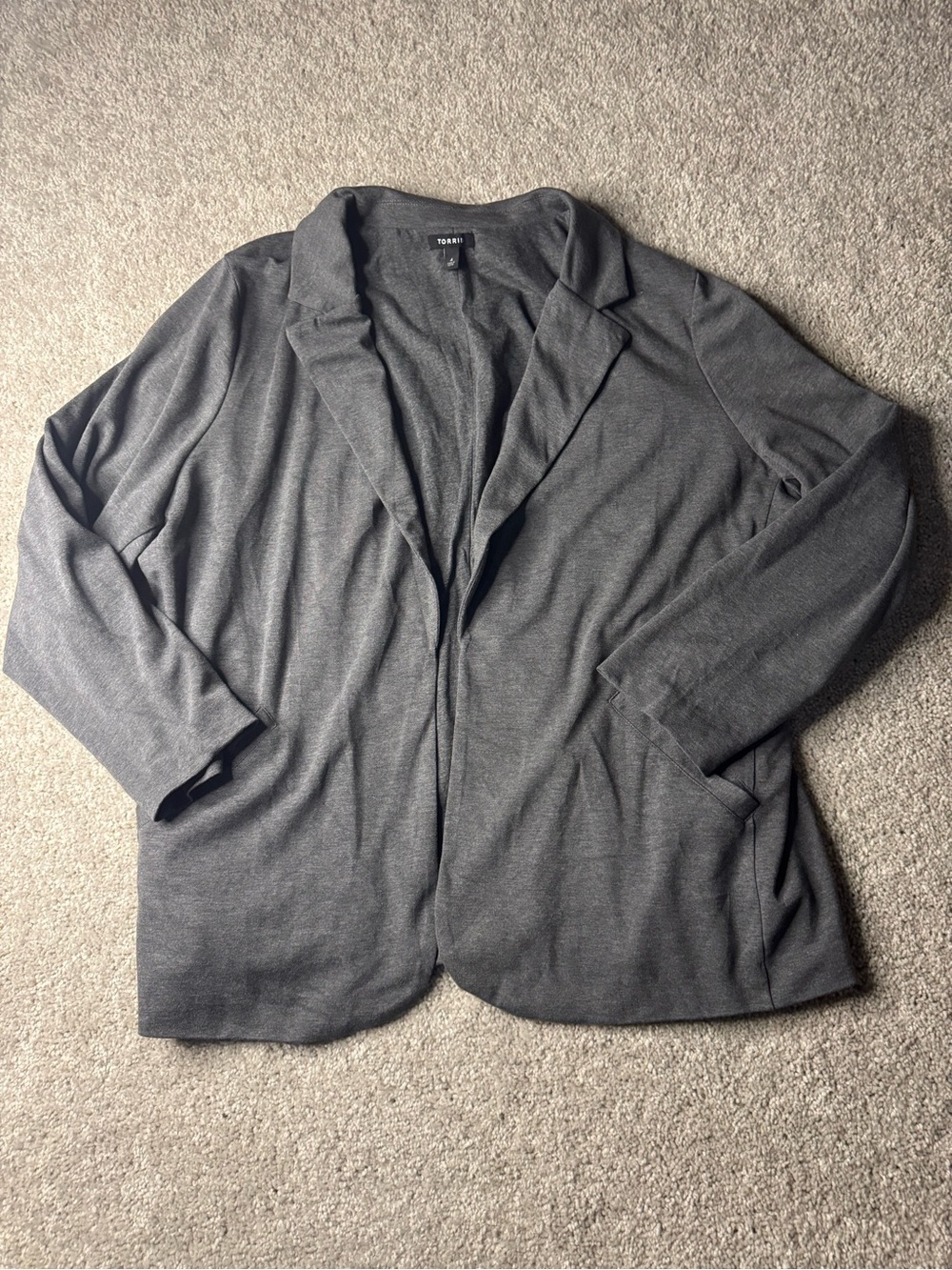 torrid Charcoal Gray Open-Front Knit Blazer Size 4